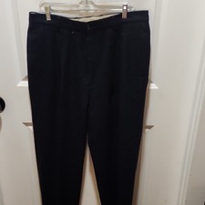 Tommy Hilfiger Men's Black Wool Blend Dress Pants Button Closure Size 36
