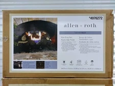 Allen + Roth 30000-BTU Natural Gas or Propane Log Set Rustic Oak Vent Free