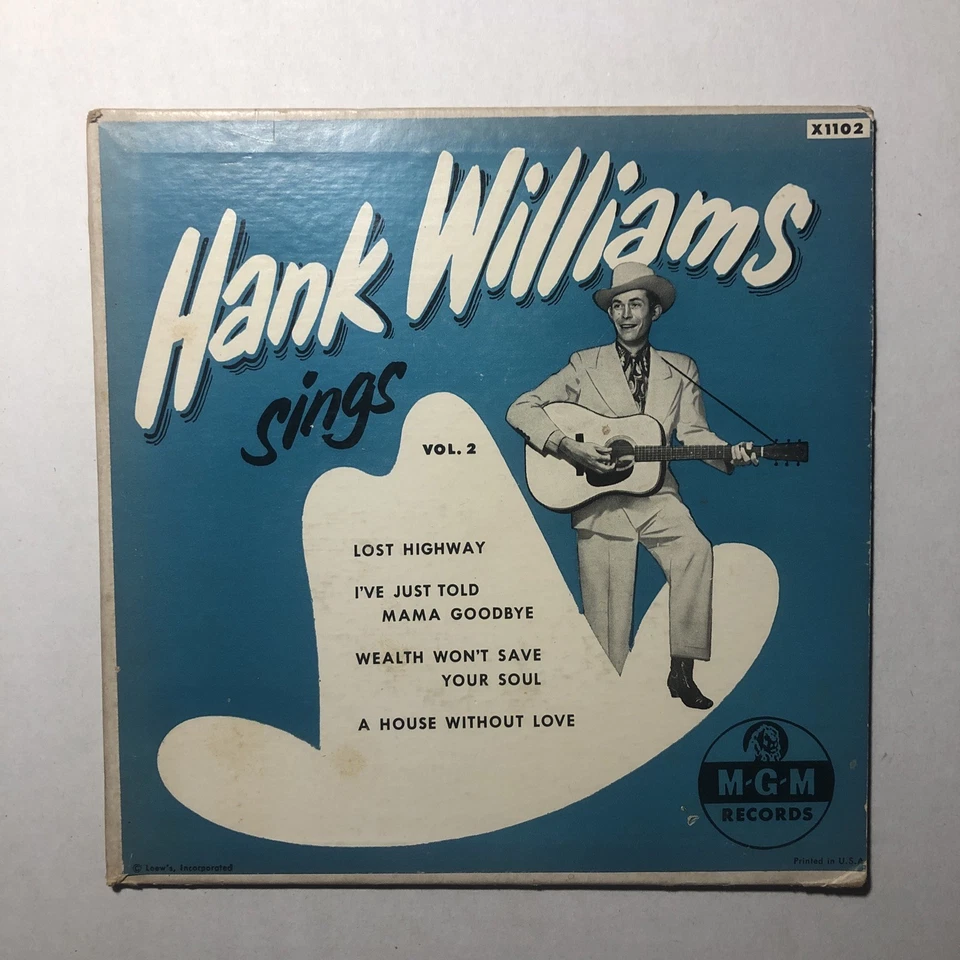 HANK WILLIAMS SINGS Vol 2 45 EP RECORD YELLOW LABEL MGM X1102 1955 w/Sleeve - Image 3 of 4