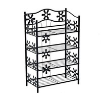 Schuhregal, Standregal, StäNder, 4 Ebenen, Metall, 59,5 X 30 X 92 Cm, Schwarz