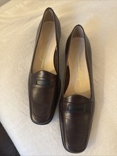 Salvatore Ferragamo Vintage Brown Leather Loafers Women  s Sz 6.5 A.