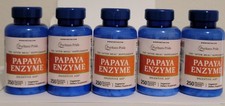 Puritan's Pride Papaya Enzyme Digestive Support 250 Chewable tablet 5 bottles 