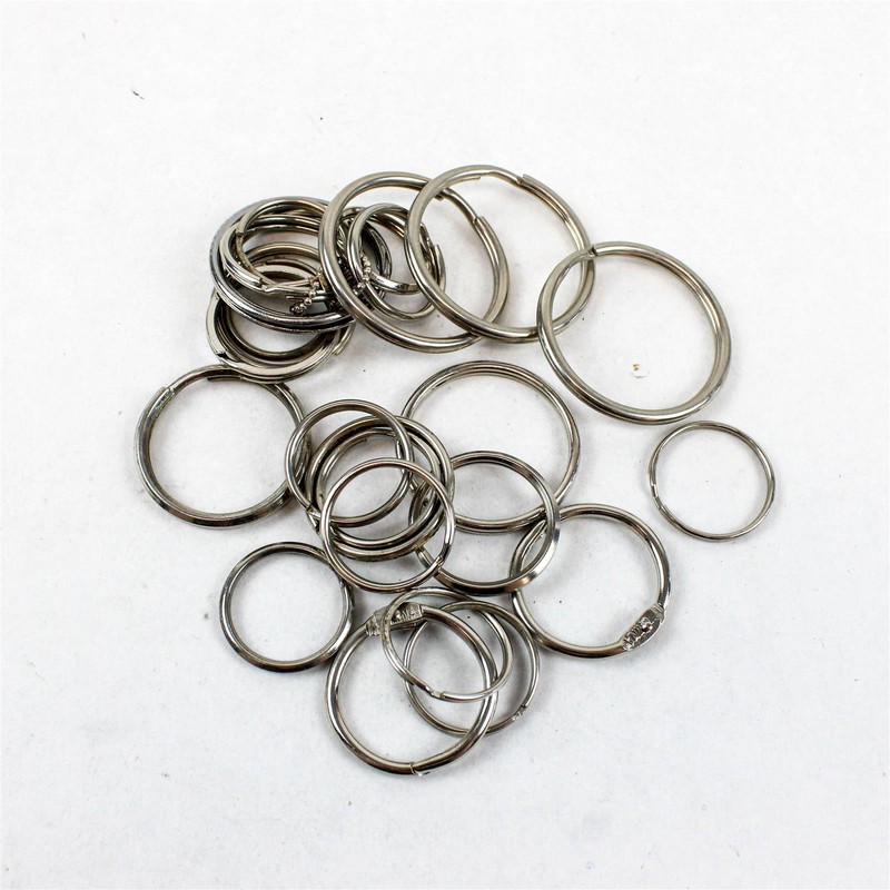 Lot of 25 Assorted Size Key Rings Split Rings for Crafts