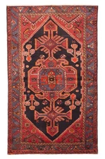 Traditional Vintage Hand-Knotted Oriental Carpet 4'2" x 6'11" Wool Area Rug