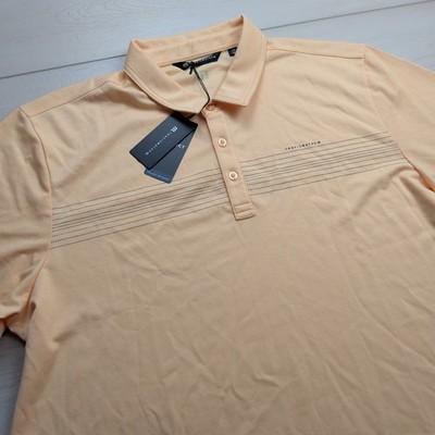 NEW Travis Mathew Cliff Diver Golf Polo Shirt Mens XXL Apricot Orange 1MAB047