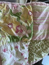 Pottery Barn Kids Patchwork Euro quilted sham flowers hibiscus New wo tag
