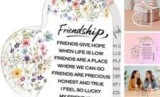 Friendship Gifts for Women, 0.5 Thickness Acrylic Heart Plaque - friendship