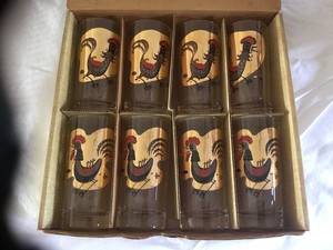 osborne kemper thomas cocktail glasses w/ 24 k Gold 1950’s