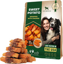 Sweet Potato Dog Treats  Chicken Jerky Wraps 10.6 Oz - Dog Food  High Protein