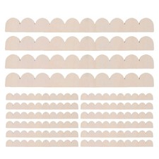 16 Pcs Wooden Closet Door Frame Scalloped Trim Molding Edge Decorative Strip