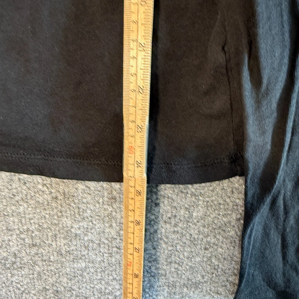 J. Camisa Crew Tissue Crepe Cuello Alto Mujer Grande Negra Manga Larga Elastizada Foto 4 de 4