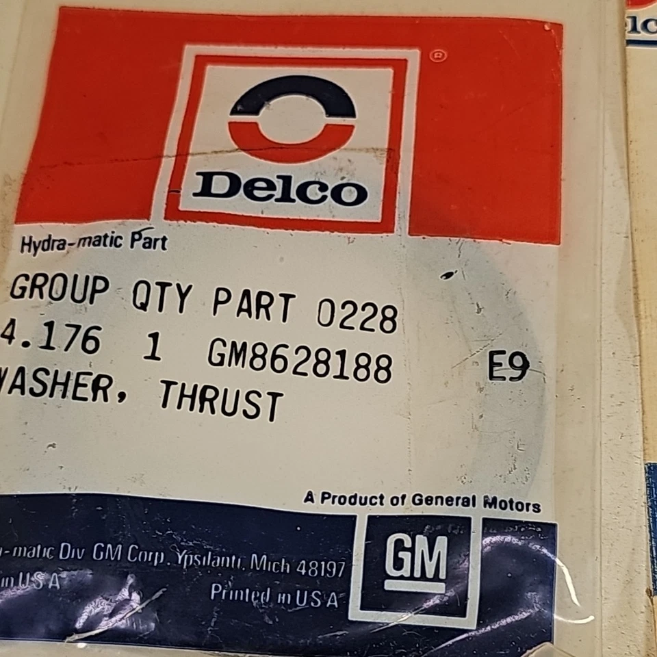 Lot Of 2 NOS OEM GM 8628188 Delco Thrust Washer SEALED PACKAGE - Image 2 of 4