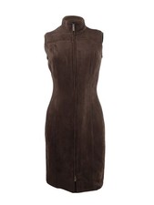 Tommy Hilfiger Women's Faux-Suede Sheath Dress (14, Chocolate) 192114139612
