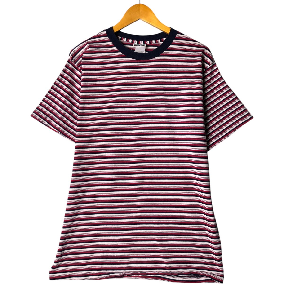 Vintage 90'S Basic Editions multi-border T-shirt … - image 1