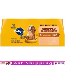 Chopped Ground Dinner Wet Dog Food W/ Chicken Adult 6 Pack Canned 13.2oz New 3.31 per gallon