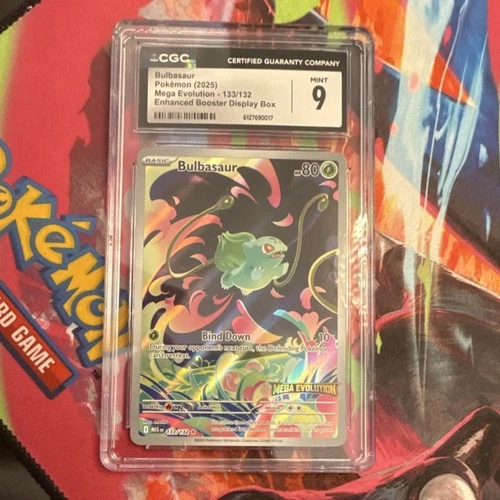 2025 Pokémon Bulbasaur 133/132 Me01 Mega Evolution Illustration Rare Holo CGC 9