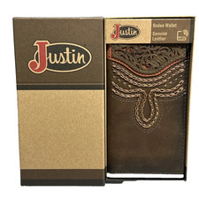 Justin Rodeo Wallet Taupe Russet Genuine Leather RFID