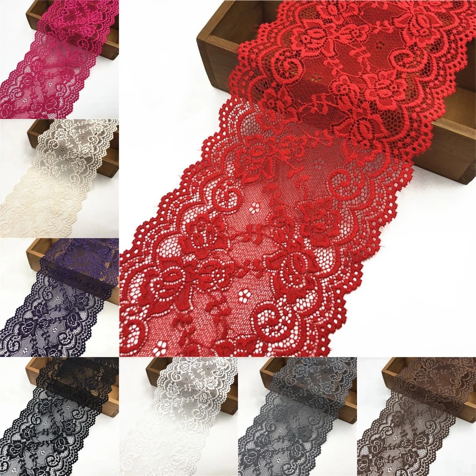 1 Yard Elastic Bands Lace Trim Ribbon Edge DIY Underwear Clothing Dress Crafts - Image 2 of 4