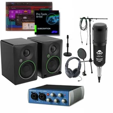 Home Recording Bundle Set w/ Pro Tools Artist & Mackie Audiobox 96K