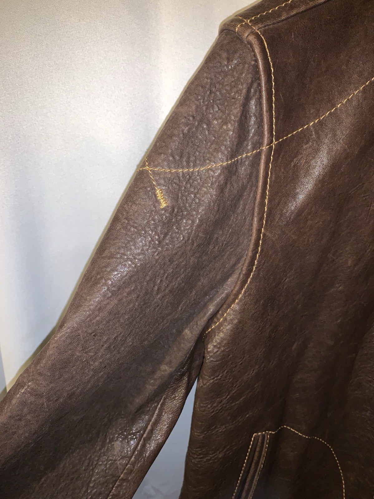 Robert Comstock Vertical Dark Brown Lambskin Leat… - image 15