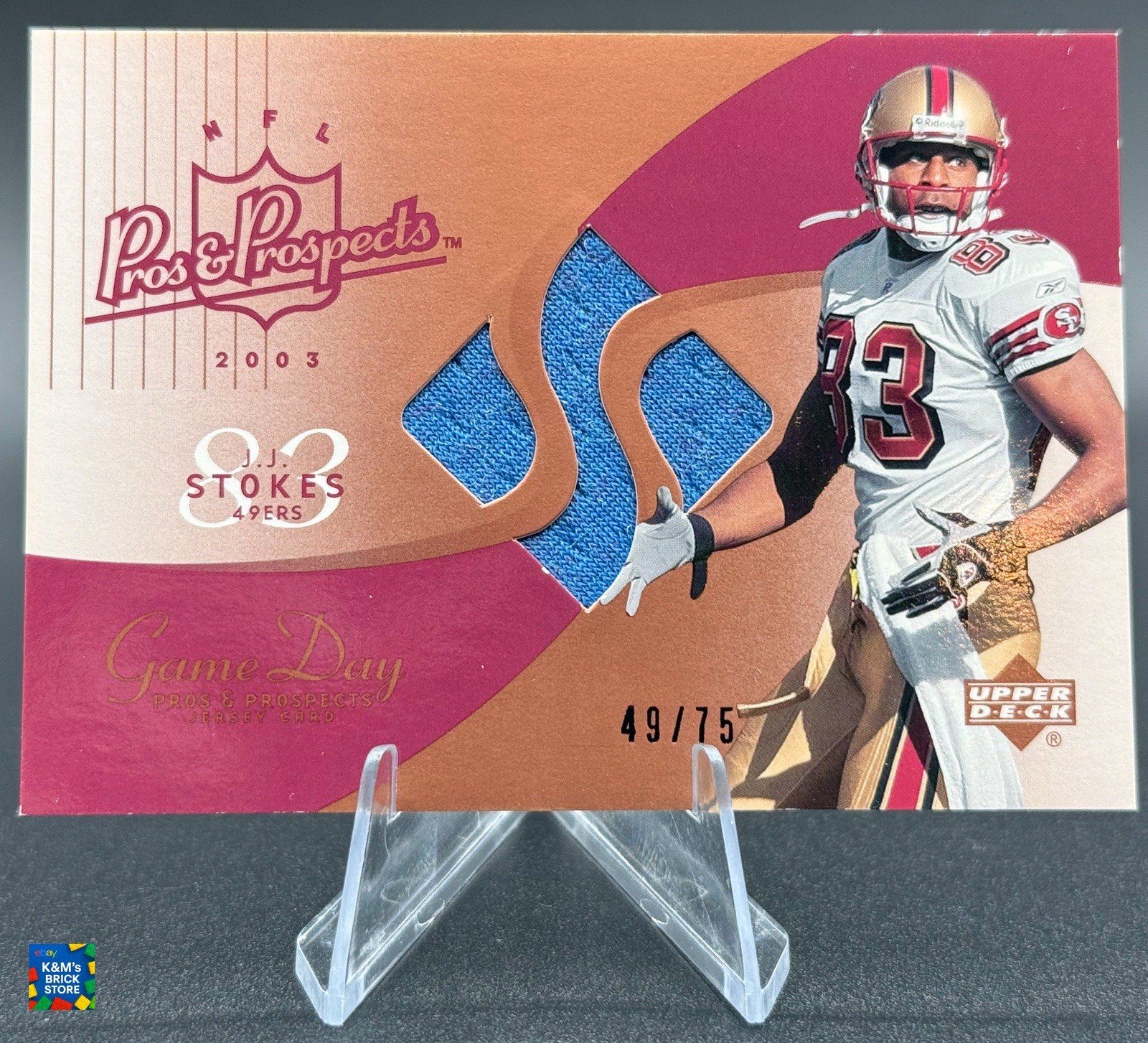 2003 Upper Deck Pros & Prospects Game Day Jerseys Bronze 49/75 JJ Stokes