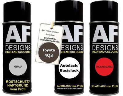 Spraydose Set für Toyota 4Q3 Brown Perl Graphite Metallic Autolack Klarlack Grun