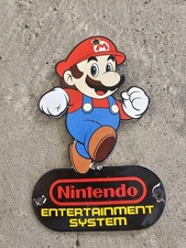 Original Nintendo Mario Runner Porcelain Dealership Sign 10x6.5