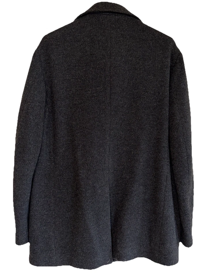 $895 Neiman Marcus Hombres Gris Doble Pecho Lana Guisante Abrigo Chaqueta Abrigo Talla XXL Foto 2 de 4
