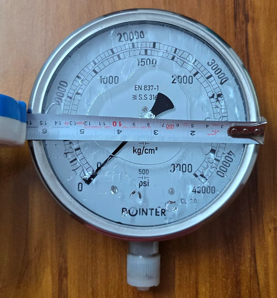 Pointer High Pressure Gauge diameter 6" in Dual Scale 0–3000 Bar / 0–43000 PSI - Image 3 of 4