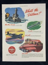 Magazine Ad* - 1944 - Kendall Motor Oil - World War 2