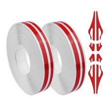 2PCS Pinstripe Tape Car Decorations,Universal Vinyl Pinstripe Tape for Body Red