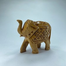 Estatuilla de elefante de madera tallada a mano estatua de elefante de la suerte indio estilo vintage