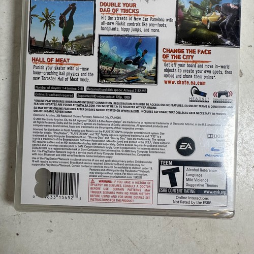 Skate 2 (PlayStation 3, 2009) Electronic Arts videogioco sportivo multiplayer - Foto 5 di 11