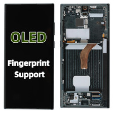 For Samsung Galaxy S22 Ultra 5G S908U OLED LCD Display Screen Frame Fingerprint