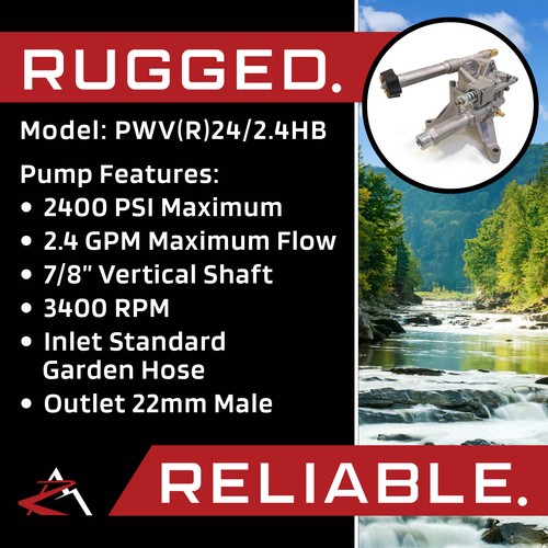 2400 PSI Vertical Aluminum Rear Outlet Pressure Washer Pump for Himore 308653035 - Picture 6 of 8
