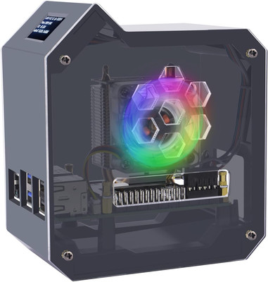 Mini Tower Kit für Raspberry Pi 5, Raspberry Pi 5 Gehäuse mit Ice Tower Cooler A