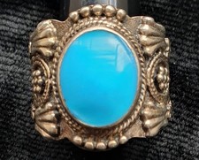 Schmuck Navajo Ring Silber 925 Indianer Ring mit Türkis 80er Jahre