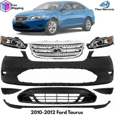 Front Bumper Cover Fascia Paintable & Grille Assembly For 2010-2012 Ford Taurus