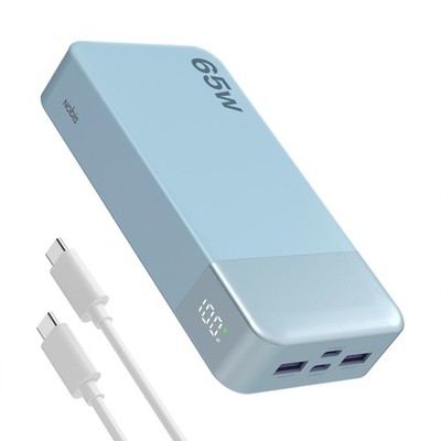 JUOVI Power bank 20000mAh 65W Tragbar Schnellladegerät Batterie Ladegerät Blau