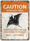 Caution Stingray - Vintage Style Decor Tin Metal Signs 8x12 Inch – Durable Tin W