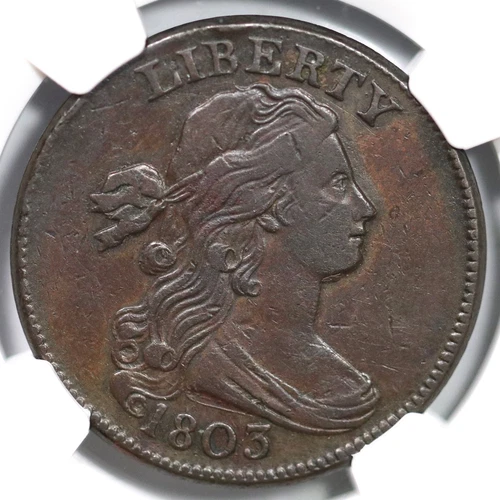 1803 S-248 R4+ NGC VF25 Sm Date Sm Frac Draped Bust Large Cent Coin 1c