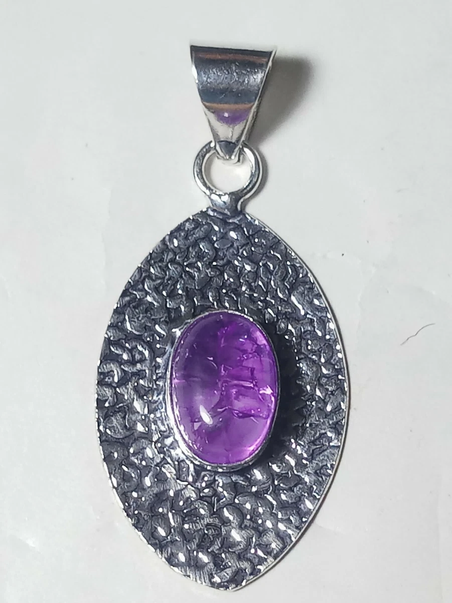 Amethyst Crack Crystal Gemstone Pendent Fashion Jewelry 30 Carat