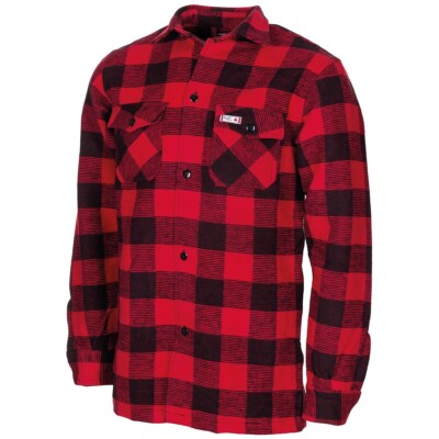 Lumberjack Fox Holzfällerhemd Outdoor Holzfäller Hemd Jacke rot schwarz kariert