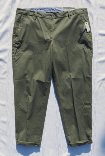 NEW $79 TALBOTS US XL 16 Green Super Soft Stretch Twill Girlfriend Chinos Pants - 第 1/5 張圖片