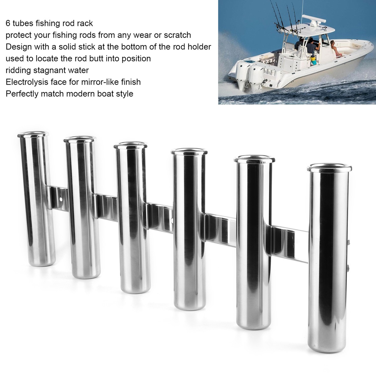 Fishing Rod Holder Bass Boat Tube Pole Portable Flush Mount