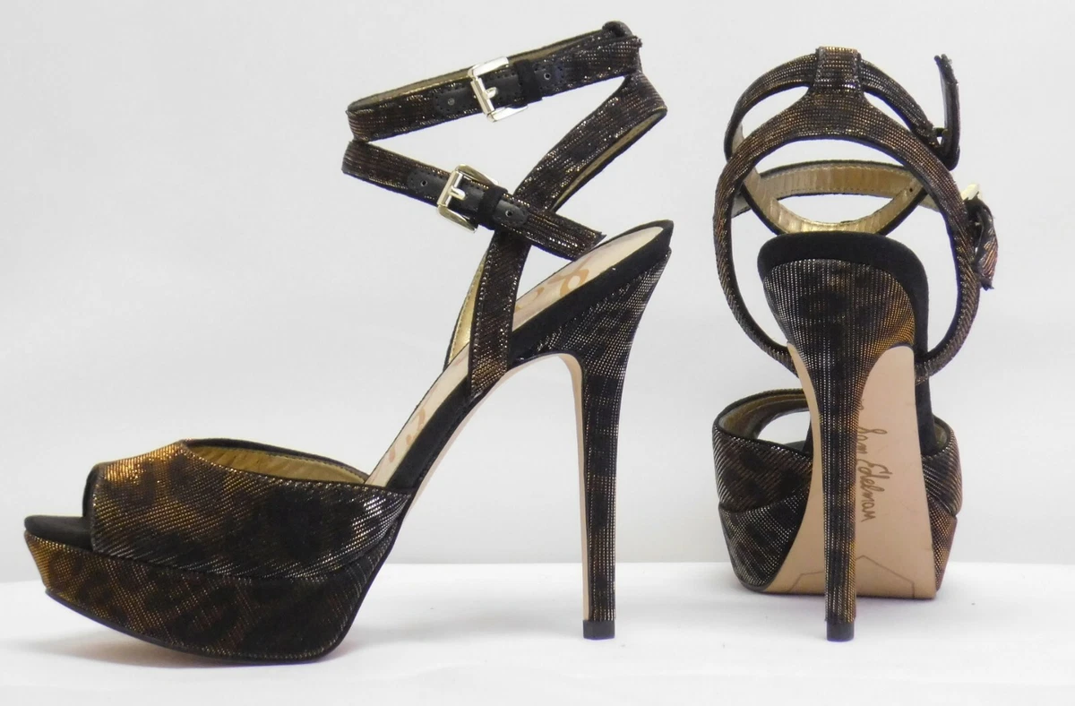 Sam Edelman Women s Nadine Platform Peep Toe Bronze Leopard 8 M US