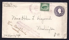 US 1918 POSTAL COVER UPRATED SCOTT #C2 EARLY AIR MAIL SERVICE NEW YORK