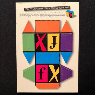 Vtg FX Cable Network Postcard Rare 1995 Logo 3D Cut Out FOX Television Promo