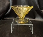 Vintage Federal Glass Madrid Amber Cone Shape Footed Sherbet