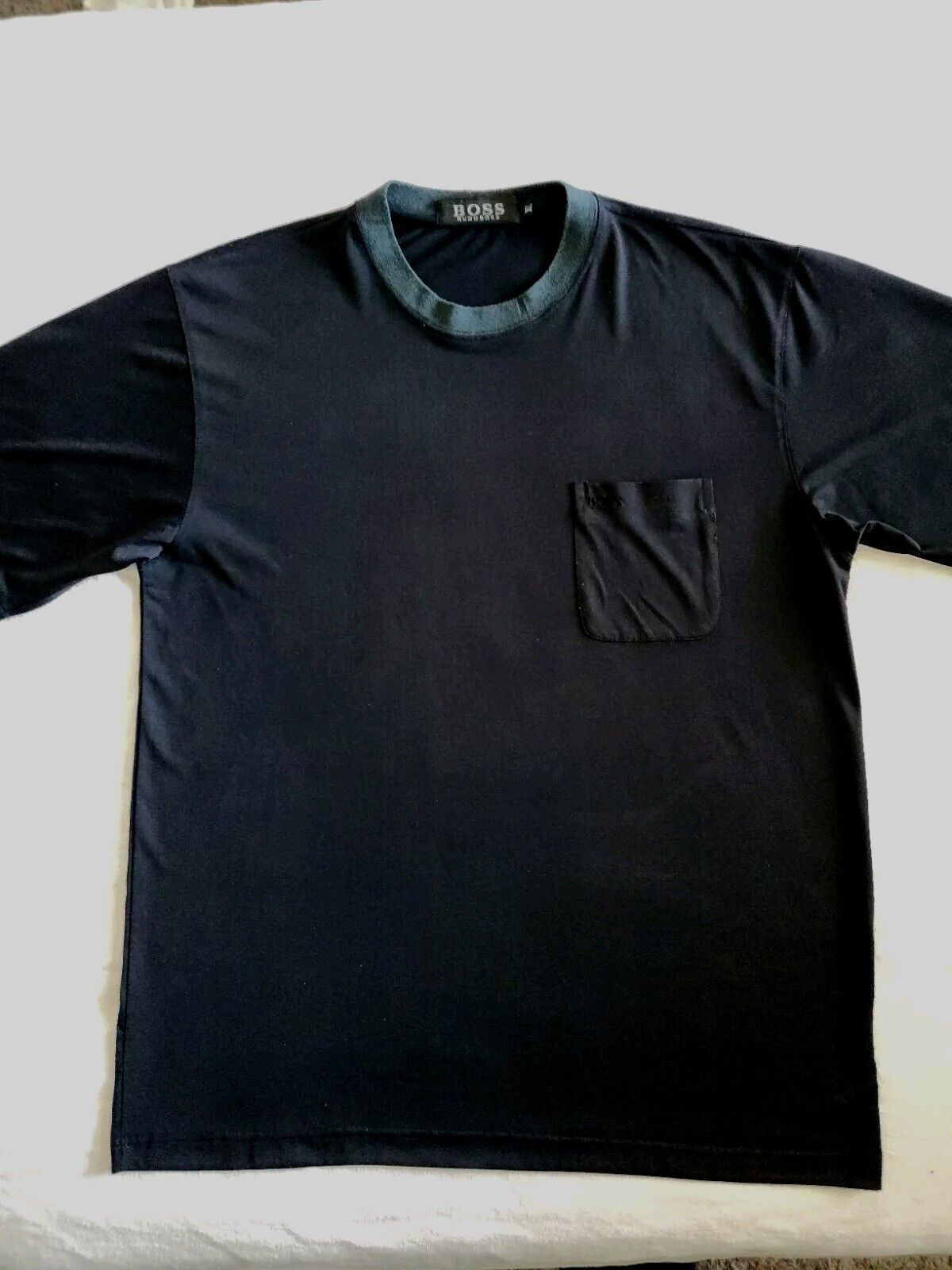 Vintage Hugo Boss Short Sleeve Silk Pocket T-Shirt Mens XL Black | eBay
